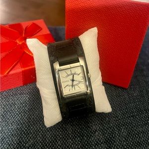 FOSSIL JR-9881 Silver Tone Genuine Leather Quartz Analog Men’s Watch